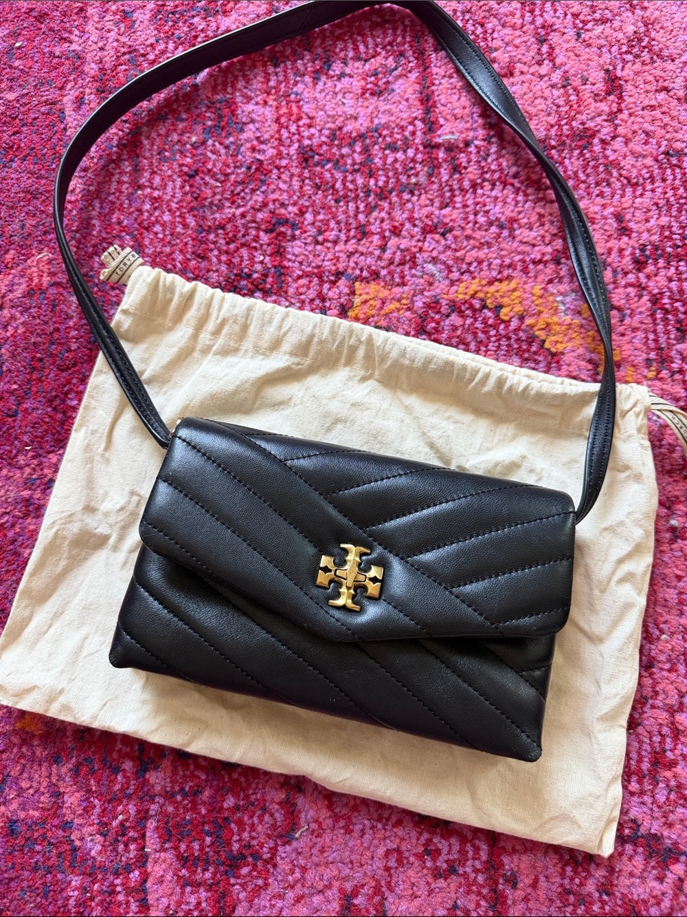Tory Burch Black Kira Chevron Bag